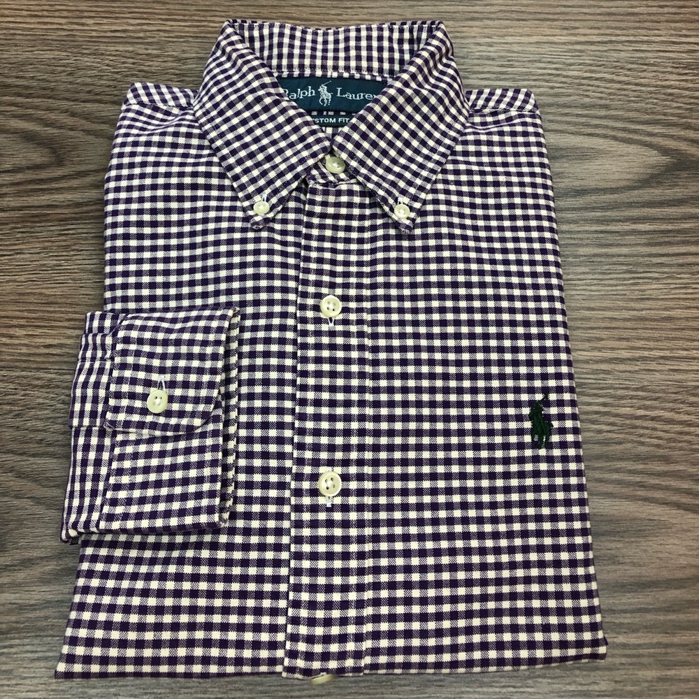 Polo Ralph Lauren Purple & White Gingham Shirt S
